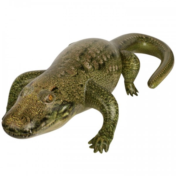 koktot Giant Inflatable Crocodile Pool Float, Animal Themed Pool Toy for Birthday, Summer Party, Halloween Decorations, Blow Up Photo Prop, Party Favors, Fun Gift for Kids